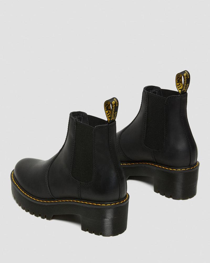 Botas de Tacon Dr Martens Rometty Wyoming Cuero Plataforma Mujer Negros | MX 627PJJ